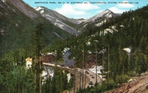 Vintage Postcard Berthoud Pass Highway 40 Continental Divide Rockies Colorado CO