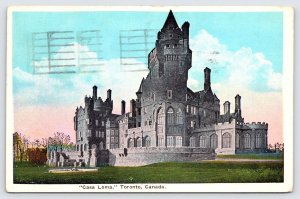 Casa Loma Gothic Mansion, Toronto Canada White Border Postcard c1927  P1