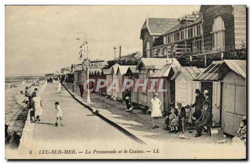 Old Postcard Luc Sur Mer On The Promenade and Casino