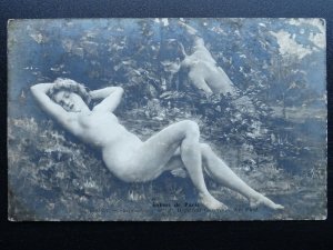 SALONS DE PARIS Surprise, Par , Delacroix-Garntner - Old RP Postcard by N.H.Phot