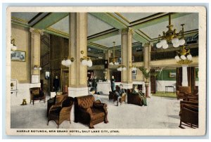 c1920's Marble Rotunda Grand Hotel Lobby Restaurant Salt Lake City Utah Postcard