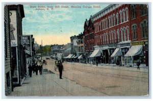 1917 State Street From Drill Street Auburn New York NY Posted Antique Postcard 