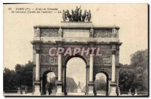 Old Postcard Paris Arc de Triomphe du Carrousel Tuileries Garden