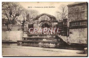 Old Postcard Metz Fountain Garden Boufflers