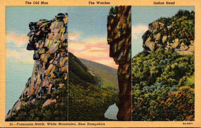 New Hampshire White Mountains Franconia Notch The Old Man The Watcher & India...