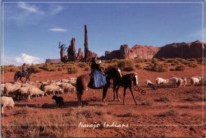 Navajo Native American Family Monument Valley AZ/UT Postcard PC233