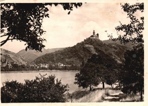 Vintage Postcard Real Photo Die Marksburg Und Castle  Braubach Germany DE  RPPC