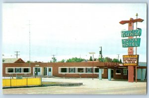 1960 Cheyenne Wyoming WY Postcard Firebird Motor Hotel Lincoln Highway Building