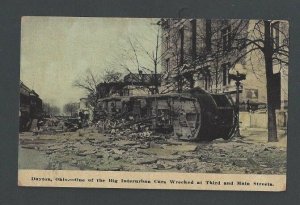 Ca 1910 PPC Dayton Oh Big Interurban Card Wrecked At 3rd & Main St Mint See Info