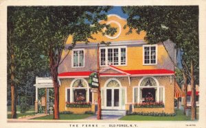 Linen Postcard The Ferns Restaurant in Old Forge, New York~124788