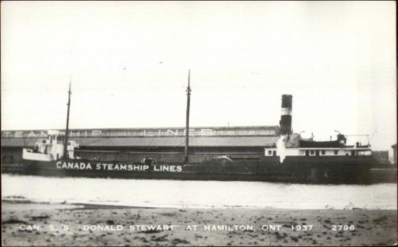 Hamilton Ontario Cargo or Tanker  Steamship SS Ship Donald Stewart RPPC