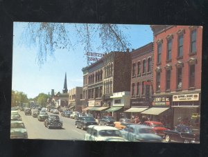 WESTFIELD MASSACHUSETTS DOWNTOWN STREET SCENE OLD CARS VINTAGE POSTCARD