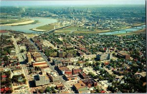 Aerial View of Downtown Kansas City KS, Vintage Postcard C72