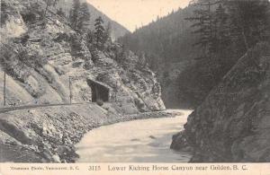 Golden British Columbia Canada Lower Kicking Horse Canyon Postcard J71446