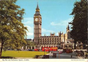 B102044 big ben and parliament square london double decker bus   uk