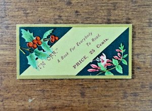 I'm Off A Book for Everybody, Small Victorian Trade Advertising Card  T1