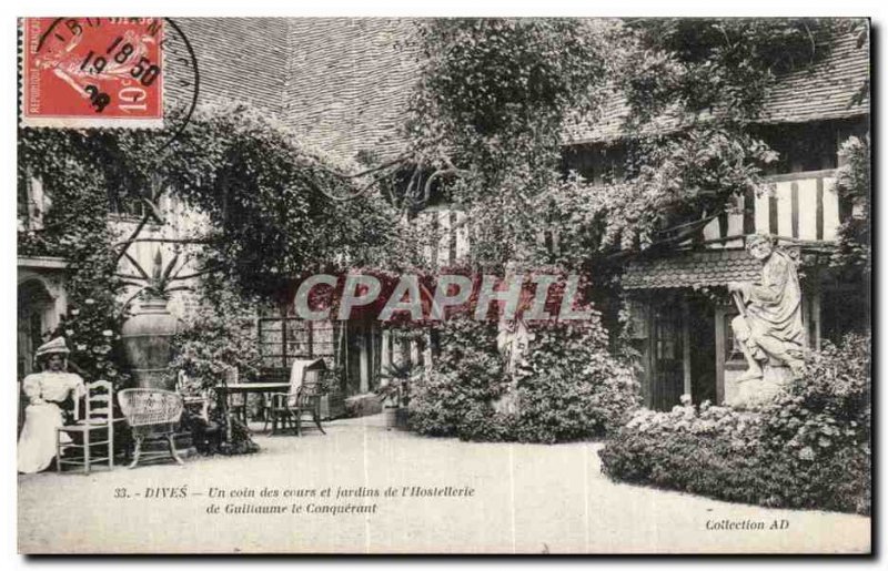 Old Postcard Dives sur Hostellerie Guillaume sea the Conqueror A corner of th...