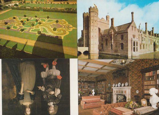 Oxburgh Hall Saloon Painting Garden Library 4x Swaffham Norfolk Postcard s