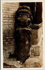 RPPC UK Alfriston East Sussex The Old Man Star Hotel Strange Statue 1920s M39