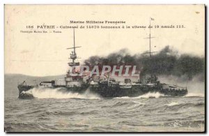 Old Postcard Boat War Fatherland Breastplate