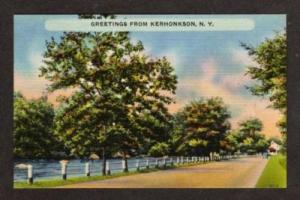 NY Greetings from KERHONKSON NEW YORK Postcard Linen PC