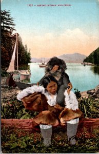 Postcard Eskimo Woman and Child