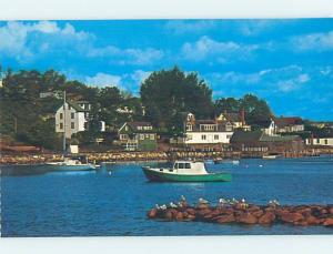 Pre-1980 BOAT BESIDE HOUSES ON THE WATER Chester - Near Dartmouth NS F8373