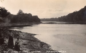 Looking Up Waiau Real Photo Lake Manapouri New Zealand Postcard