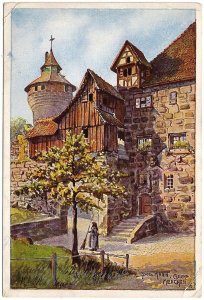 Watch Tower, Nurnberg, Germany, Artist Signed Postcard, Paul Sollmann