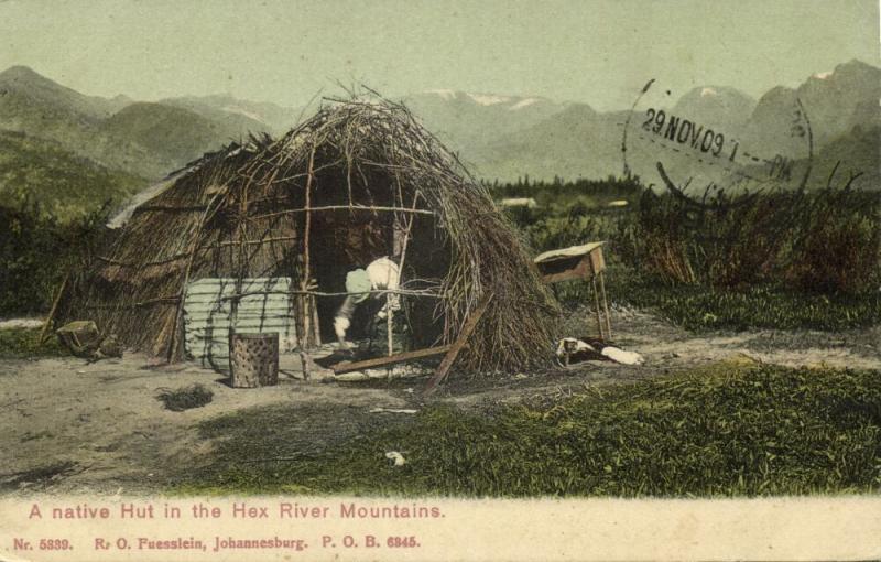 south africa, Western Cape, Hex River Mountains, Native Hut (1909) Postcard