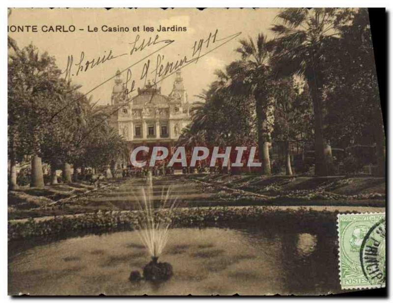 VINTAGE POSTCARD Monte Carlo the Casino and Gardens