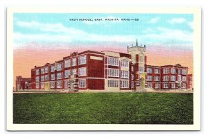 Postcard High School East Wichita Kans. Kansas