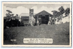 c1940's Cottage at Malvern Spring Park Asheville North Carolina NC Postcard
