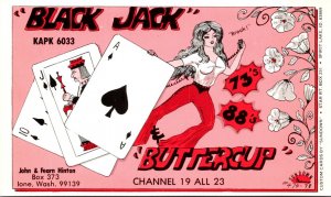 QSL Card KAPK6033 Black Jack and Buttercup John & Fearn Hinton Ione Washington