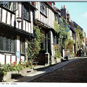 c1970s Rye, Sussex UK Mermaid Inn Flower Pots Tudor Building Chrome 4x6 PC M21