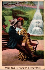 Romantic Couple When Love Is Young In Springtime 1906