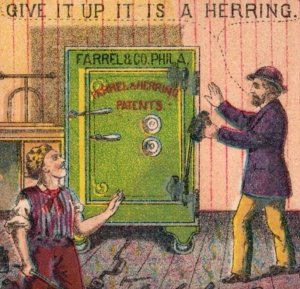 1880s Farrel & Co. Herring Patent Champion Safe Comparison Card Thief & Fire #7G