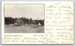 1903 Norwalk Yacht Club Norwalk Connecticut Antique Ocean View Posted Postcard