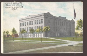 GRAND ISLAND NEBRASKA HIGH SCHOOL BUILDING VINTAGE POSTCARD 1909
