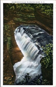 Postcard NY - Watkins Glen - Diamond Falls