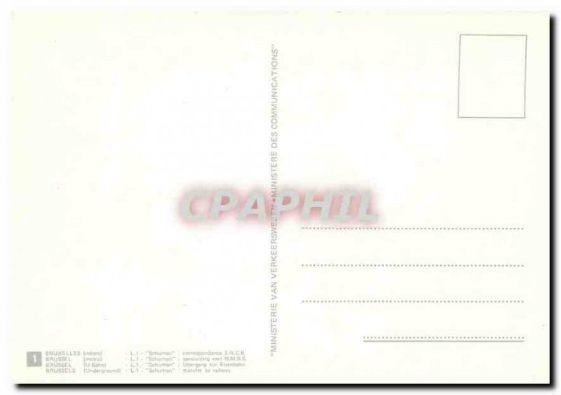 Postcard Modern Brussels Schuman Metro