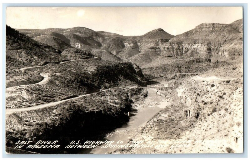 1948 Salt River US Highway Springville Arizona AZ RPPC Photo Vintage Postcard