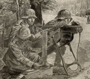 WWI German Machine Gun Army Propaganda Postcard