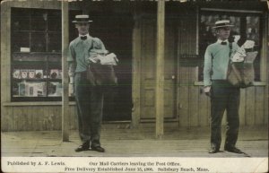 Salisbury Beach MA Mailman Mail Carriers Post Office c1910 Postcard