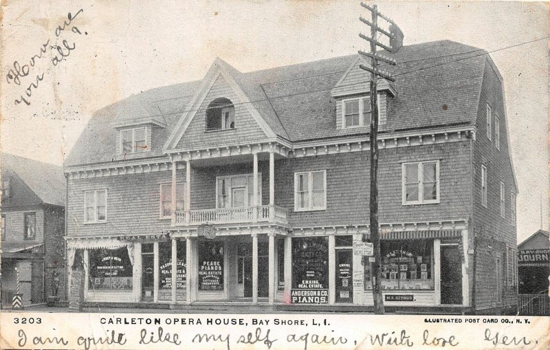 H36/ Bay Shore Long Island New York Postcard 1906 Carleton Opera House