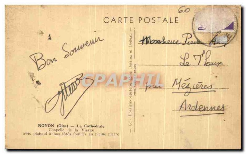 Old Postcard Noyon The Cathedral Lady Chapel