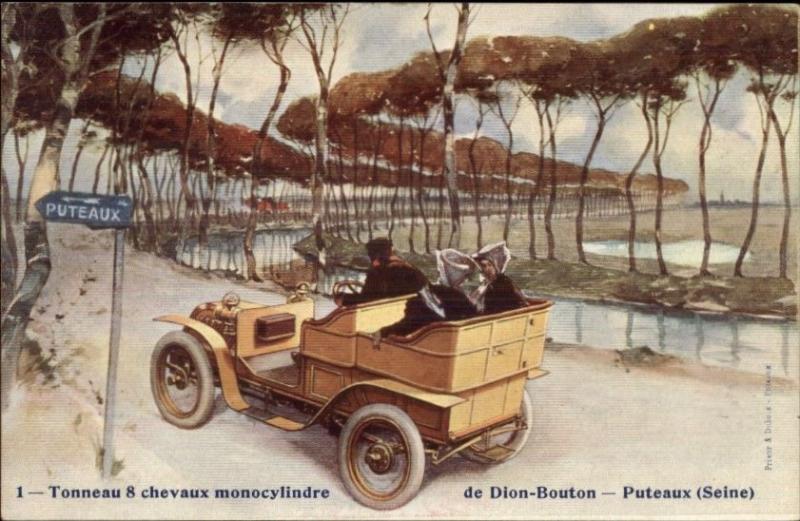 French Automobile Car Auto De Dion-Bouton Puteaux (Seine) Adv c1910 Postcard
