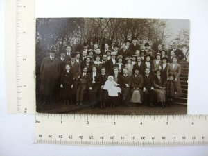 1910s Large Family Gathering Queens Park Toronto Postcard Pork Pie Hats Reunion