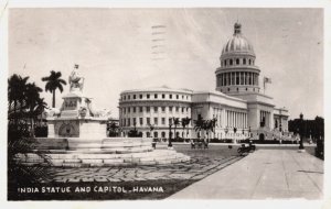 Cuba Havana India Statue and Capitol Vintage Postcard C346
