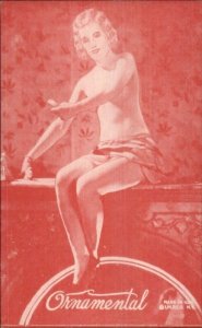 Nude Sexy Showgirl Pin-Up Exhibit Mutoscope Card RED TINT SERIES ORNAMENTAL 